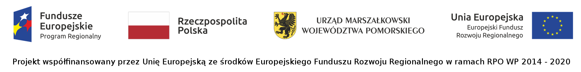 Logotypy - Fundusze Europejskie, RP, UMWP, UE 2