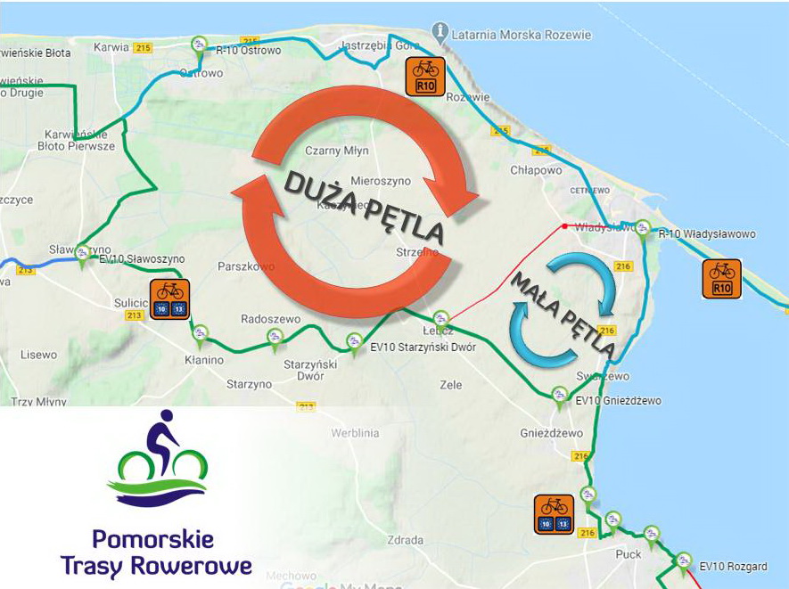 Propozycja wycieczek rowerowych "Pętla Kaszub Północnych" opartych o pętlę wokół tras budowanych w ramach Pomorskich Tras Rowerowych