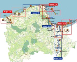 Podział map - Pomorskie EuroVelo 9 10 13 Wiślana Trasa Rowerowa